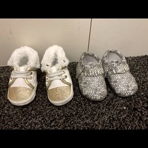 Baby girl infant crib shoes bundle